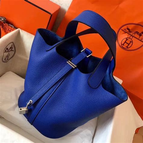 hermes blue electric picotin